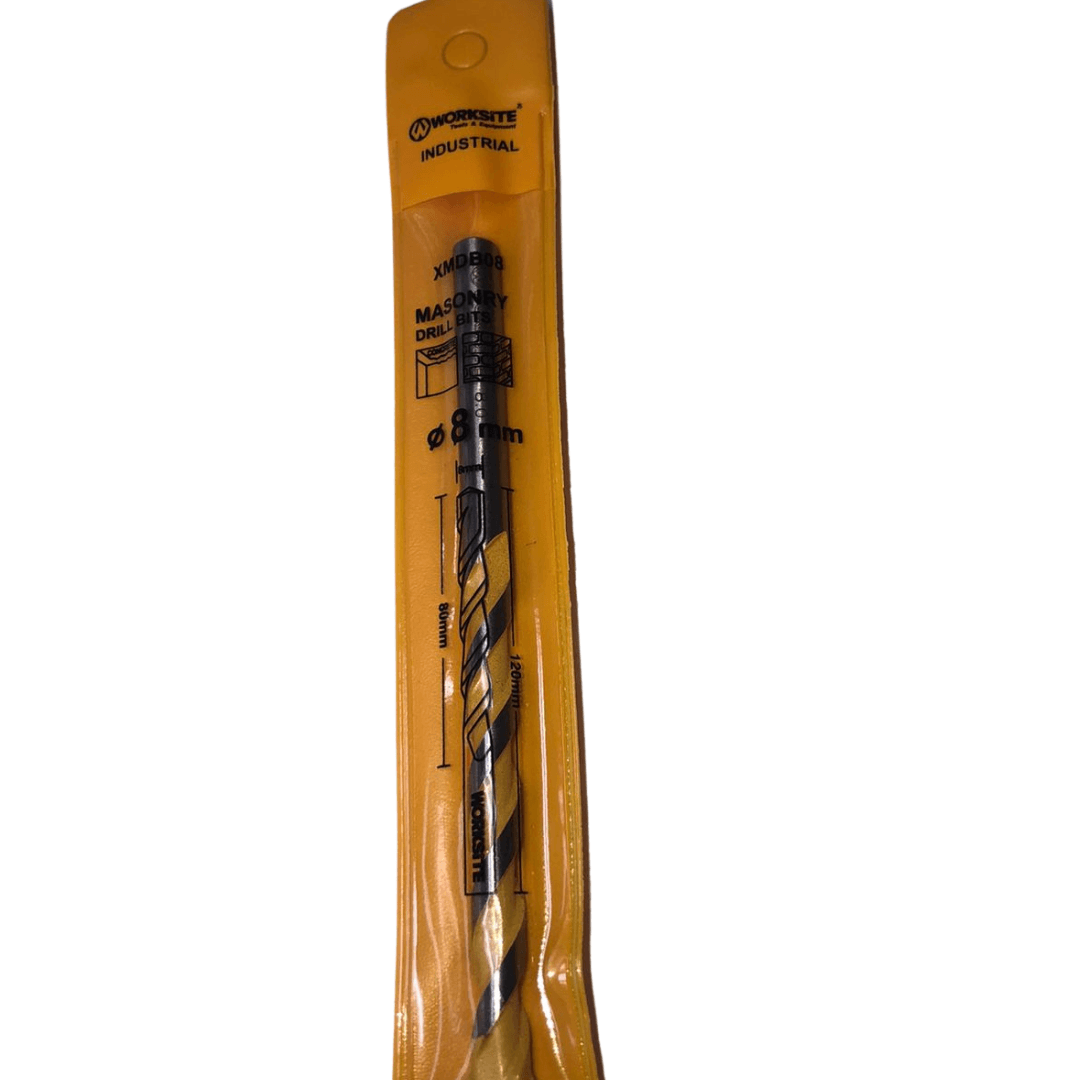 WORKSITE Durable ConcreteDrill Bit – Inches.  High-Speed Bit. Suitable For Drilling In Concrete Surfaces. High Quality Multi-Purpose Drill Bit Set: Tipped For Prolonged Life And Heavy-Duty Use. Can Be Used In Standard Drills. – XMDB08 Worksite Hand Tools