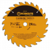 Worksite TCT Carbide Tipped Circular Saw Blade 7 1/4 inch (185mm) 40 Teeth 5/8 Inch Arbor. General Purpose for Wood, Laminate, Veneered Plywood & Hardwoods for Contractors and DIY- 4 Laser cut expansion slots vents trap noise and vibration-XSB714