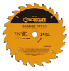 Worksite TCT Carbide Tipped Circular Saw Blade 7 1/4 inch (185mm) 40 Teeth 5/8 Inch Arbor. General Purpose for Wood, Laminate, Veneered Plywood & Hardwoods for Contractors and DIY- 4 Laser cut expansion slots vents trap noise and vibration-XSB714