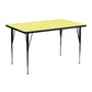 Rectangular Yellow Thermal Laminate Activity Table - Standard Height Adjustable Legs 24 Inch W x 48 Inch  Ideal for Computer labs to project meetings to laying out fabric in your sewing room. -XU-A2448-REC-YEL-T-A-GG Fl Furniture