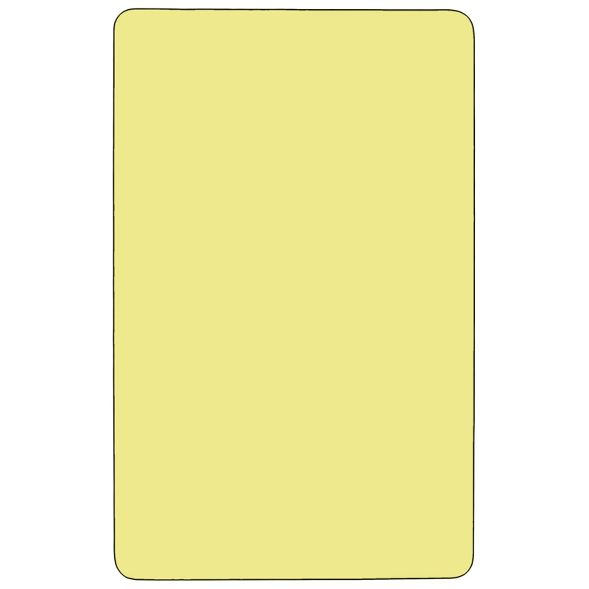 Rectangular Yellow Thermal Laminate Activity Table - Standard Height Adjustable Legs 24 Inch W x 48 Inch  Ideal for Computer labs to project meetings to laying out fabric in your sewing room. -XU-A2448-REC-YEL-T-A-GG Fl Furniture