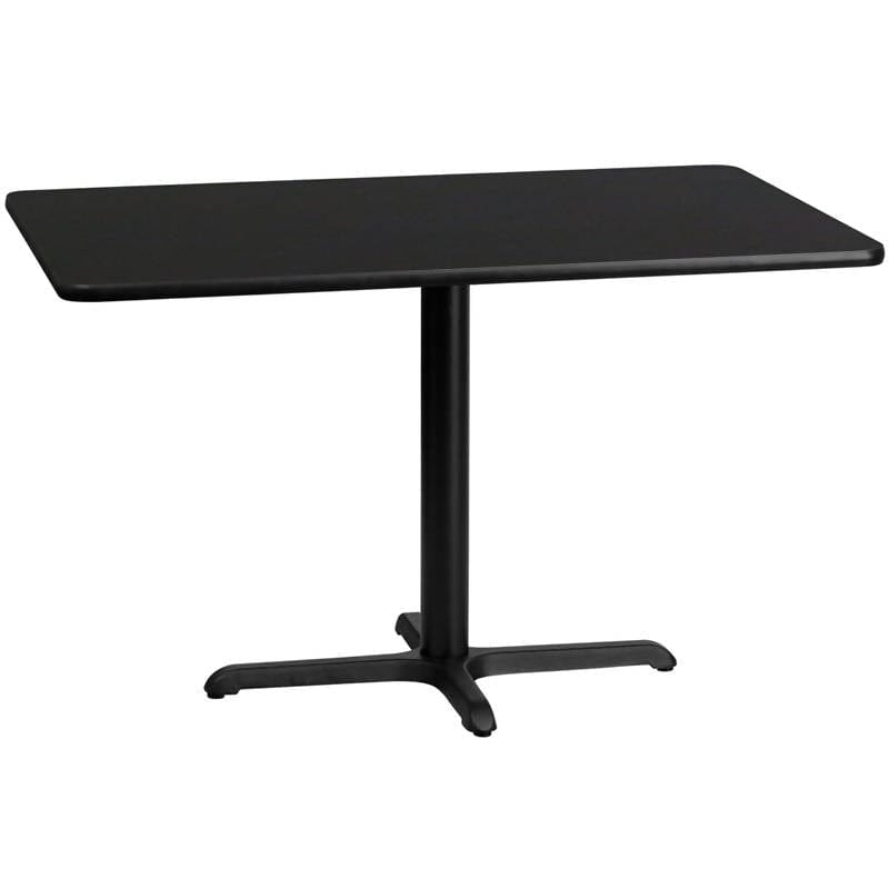 30'' x 48'' Rectangular Black Laminate Table Top with 23.5'' x 29.5'' Table Height Base [XU-BLKTB-3048-T2230-GG] Fl Furniture
