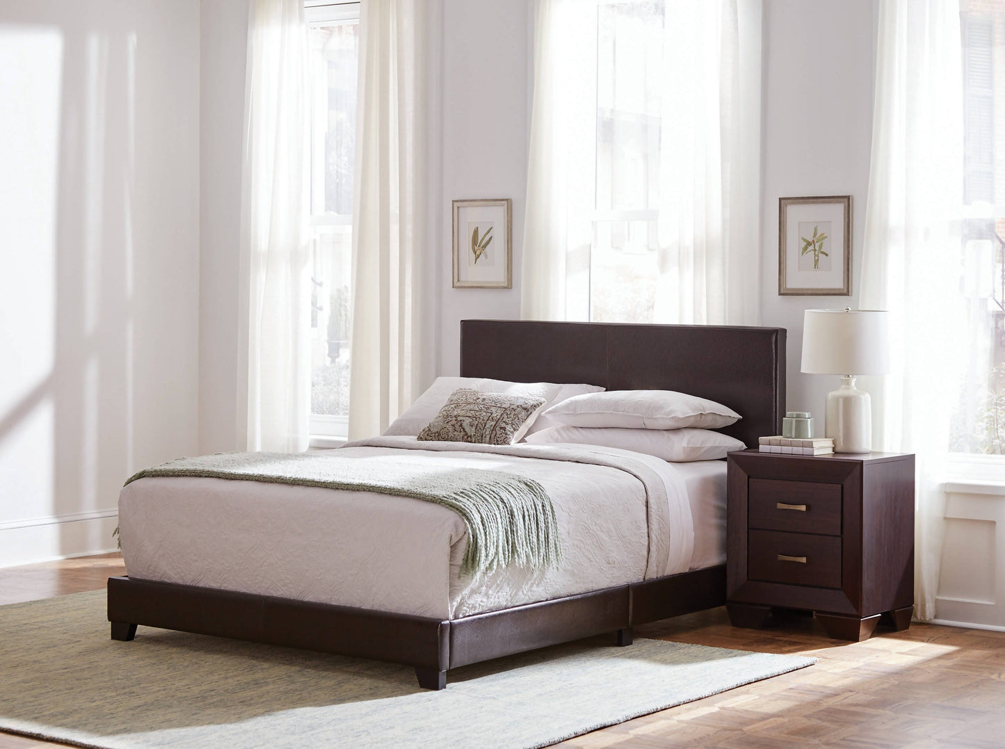 Dorian Upholstered Queen Bed Brown - 300762Q Pie's Variety Store