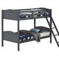 Littleton Twin/Twin Bunk Bed With Ladder Grey - 405053GRY A-Z Store Nadia
