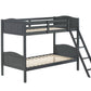 Littleton Twin/Twin Bunk Bed With Ladder Grey - 405053GRY A-Z Store Nadia