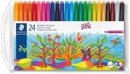 Staedtler 325 Fibre-Tip Markers (Set of 24) makes any creative coloring or planning project pop with vibrant colors and durable, long-lasting no-fray fibre tips - 325 WP24