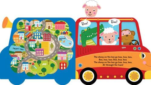 Wheels on the Bus Kidsbooks Children's Book with Sound These colorful and cute interactive books include sounds, soft felt pieces and animated letters, help develop your little one's motor skills while having fun with each-422758-9781628851205