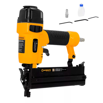 WORKSITE 18 Gauge Portable Pneumatic Brad Nailer -  Perfect for woodworking, upholstery installation, flooring, molding, roofing, picture framing, door, and window installation, DIYERS  - PNT389