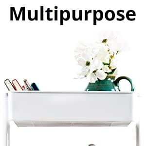 Seville Classics Home 3 Tier Trolley Cart Perfect for kitchen, bar, laundry, office, bedroom, or simply as a decorative piece.Make the most of your space with three large storage bins supported by a tubular steel frame-428846-0017641203141