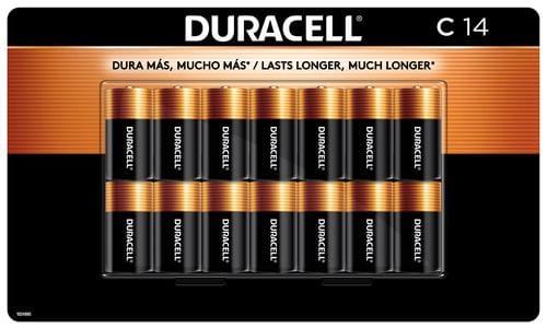 Duracell C Batteries 14 Units   Get reliable, long-lasting power from Duracell batteries. These 14 Type C 14 batteries are designed to provide the power you need for all your home devices-451758