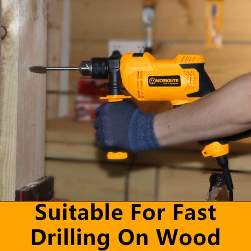 Worksite Impact Drill With Chuck Size 13mm(1/2 inches). Professional Impact Drill. Input Power - 750Watts Impact Drill, Adjustable Speed, Reversible - Voltage: 110-120Volts~,50/60Hz, No-load speed:0-3000/min - EID402 Worksite Power Tools