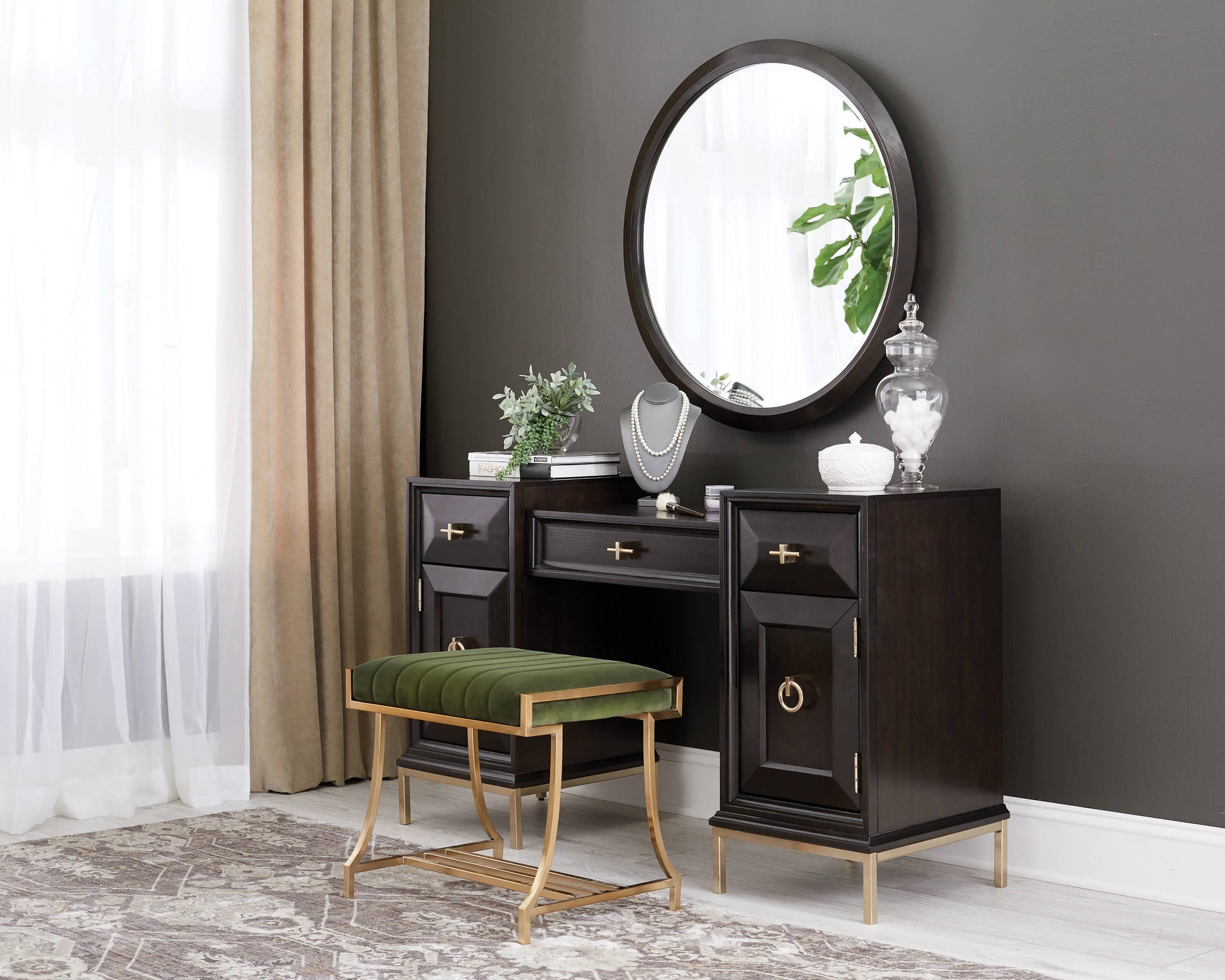 Formosa Round Dresser Mirror Americano Collection: Formosa SKU: 222824 coastmega