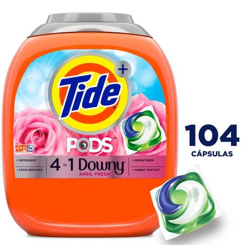 Tide Liquid Detergent PODS 4-in-1 Plus Downy April Fresh 100 oz / 104 Loads   to clean, protect colors, fight stains and protect your clothes from damage in the wash -420819