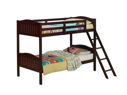 Littleton Twin/Twin Bunk Bed With Ladder Espresso - 405053BRN
