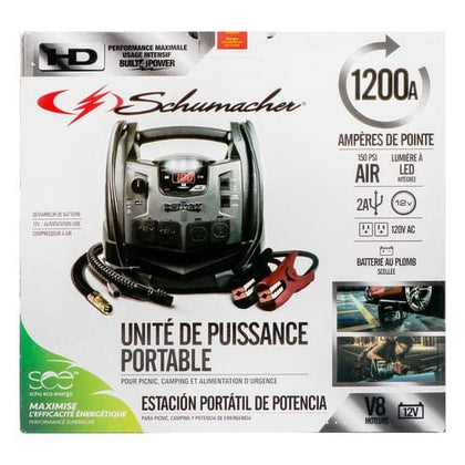 Schumacher Portable Power Station SJ1332  The Schumacher Portable Power Stations are ready to work, so you can power your life whenever and wherever you need it-432735