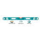 Total Plastic Spirit Level with Rubber Reinforced Ends, Horizontal, Vertical and Diagonal vials.  Suitable for Heavy Duty Professional Maintenance Kit, General Purpose Household and Office Tools and DIY Tools MEGA