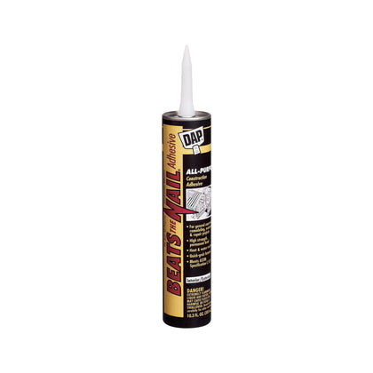 Dap Beats The Nail Adhesive, Grey, 10.30 oz, All Purpose, Construction Strength Adhesive - 40124