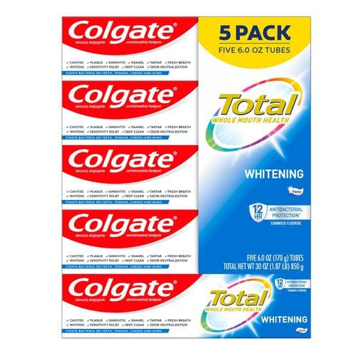 Colgate Whitening Toothpaste 5 Units / 170 g   Colgate Total Advanced Whitening is a tooth whitening toothpaste that provides stain removal and prevention -430485 ebuystt