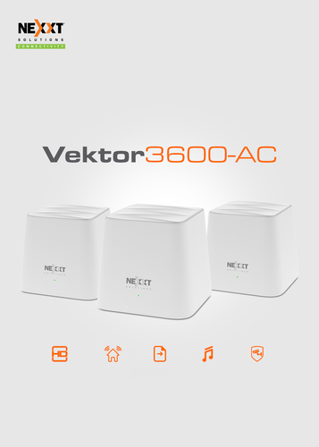 Nexxt Solutions Whole Home Mesh WiFi-3-Pack, AC3600 Ultra High Performance, Seamless Roaming Adaptive Routing-6+ Bedrooms 4,000+ Sq-Ft Coverage /777637