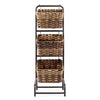 Seville Classics 3 Tier Organizer with PE Baskets  Steel frame organizer with three Rounded corner baskets with cut-in carry handles that provides functional storage for kitchen, bathroom, laundry and living room items-425762