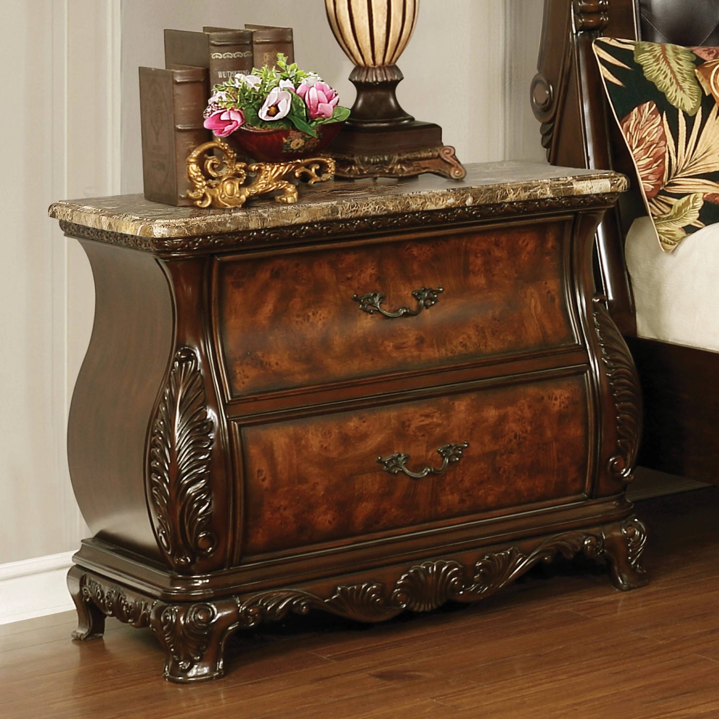 Exeter 2-Drawer Nightstand (Dark Burl) - 222752 coastmega