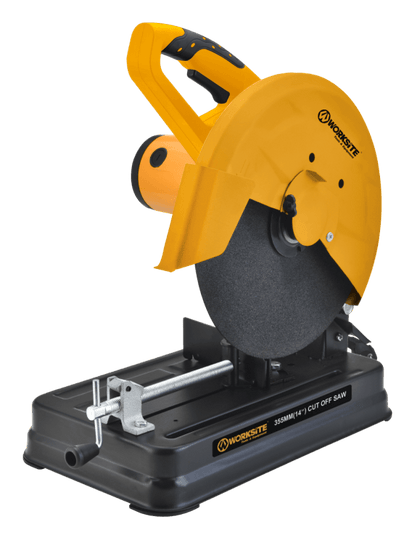 WORKSITE 14 inch (355mm) Metal & Wood Cut Off Machine, 2500W, 22 Amps, Heavy-duty Professional Machine, Adjustable Fence 45° Left or Right. Ideal for Tradesmen, Workshops, Contractors, DIYers, -COS109