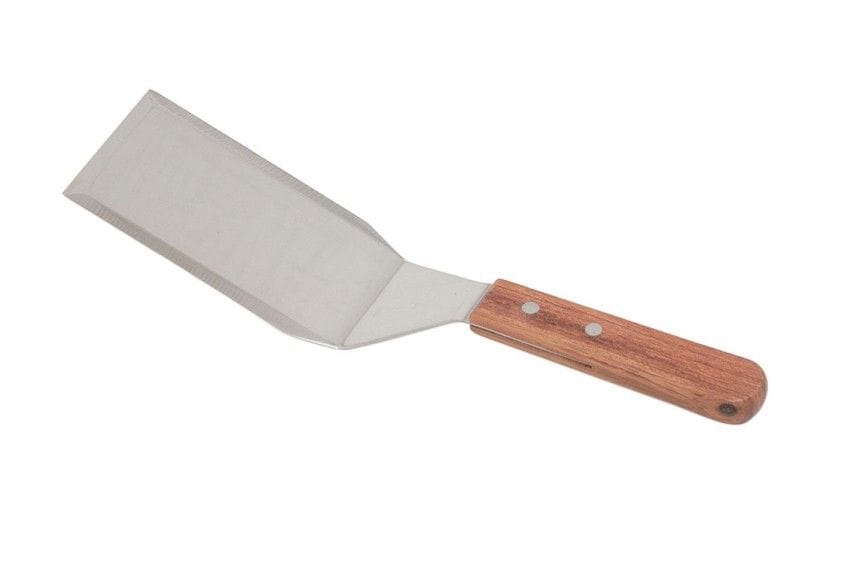 Royal Industries 11-inch Grill Spatula with Beveled Edge Steel Blade and Wooden Handle  Quickly and easily flip meats and burgers on your flat top griddle with this 11 inch  beveled edge stainless steel hamburger turner with wooden handle-ROY TH 11