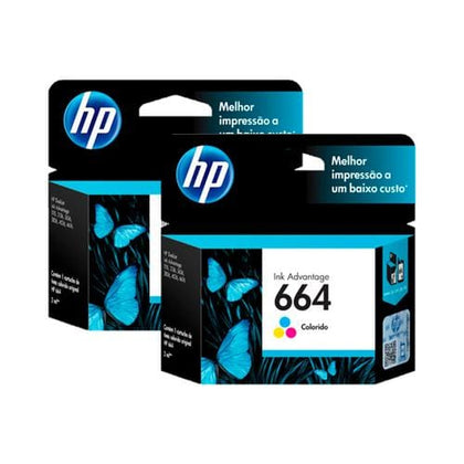 HP Ink 664 Cartridge Tri Color 2pk Take advantage of premium HP quality for an affordable cost. Produce vivid color documents, reports and photos while keeping printing costs low, using Original HP ink cartridges-888667