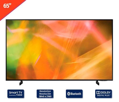 Samsung 65 inch Smart LED 4K UHD TV UN65AU800PFXZA  A Smart TV with Dynamic Crystal Color screen that enhances colors and a Crystal 4K processor that considerably improves UHD resolution of this screen compared to others-445289