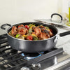 T-Fal Deep Pan 5.5 Qt  This titanium pan is non-stick and has a Thermo-Spot heat indicator, that becomes red when the pan is pre-heated, as well as a technology-99254