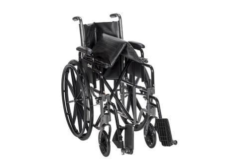 Wheelchair Manual Silver Sport II PS-SSP218DDA-SF Embossed vinyl upholstery is durable, lightweight and easy to clean. Urethane tires mounted on composite wheels provide durability and low maintenance. -9797 Hannah's Variety Store