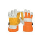 Truper Leather- Cotton Fabric Gloves with Leather Reinforcement in Palm, Index Finger and Thumb, Elastic Band on Top of the Wrists and Polyester Lining. Ideal for Heavy-Duty Applications, Manual and Power Tools Handling and General Purposes - 14246 MEGA