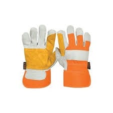 Truper Leather- Cotton Fabric Gloves with Leather Reinforcement in Palm, Index Finger and Thumb, Elastic Band on Top of the Wrists and Polyester Lining. Ideal for Heavy-Duty Applications, Manual and Power Tools Handling and General Purposes - 14246 MEGA