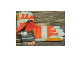 Truper Leather- Cotton Fabric Gloves with Leather Reinforcement in Palm, Index Finger and Thumb, Elastic Band on Top of the Wrists and Polyester Lining. Ideal for Heavy-Duty Applications, Manual and Power Tools Handling and General Purposes - 14246 MEGA