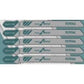 Total 5 Piece Jig Saw Metal Blade Set - T Shank Metal Blades For Fast And Straight Cuts. Ideal For Medium-Thick Sheet Metal - 12 TPI, 50mm Teeth Length,  HSS Blades - TAC51118B MEGA