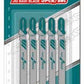 Total 5 Piece Jig Saw Metal Blade Set - T Shank Metal Blades For Fast And Straight Cuts. Ideal For Medium-Thick Sheet Metal - 12 TPI, 50mm Teeth Length,  HSS Blades - TAC51118B MEGA
