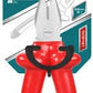 Total 8" (200mm) Insulated Pliers with Chrome Vanadium Steel Body, 1000V, VDE Tested. Ideal for Hard and Soft Wire, Electric Cables, Electricians, DIY projects and More - THTIP181 MEGA
