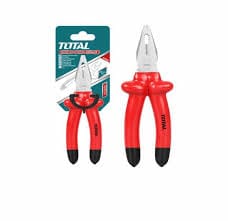 Total 8" (200mm) Insulated Pliers with Chrome Vanadium Steel Body, 1000V, VDE Tested. Ideal for Hard and Soft Wire, Electric Cables, Electricians, DIY projects and More - THTIP181 MEGA