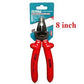 Total 8" (200mm) Insulated Pliers with Chrome Vanadium Steel Body, 1000V, VDE Tested. Ideal for Hard and Soft Wire, Electric Cables, Electricians, DIY projects and More - THTIP181 MEGA