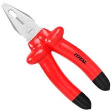 Total 8" (200mm) Insulated Pliers with Chrome Vanadium Steel Body, 1000V, VDE Tested. Ideal for Hard and Soft Wire, Electric Cables, Electricians, DIY projects and More - THTIP181 MEGA