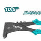Total 10.5" Aluminium Body Hand Riveter, 4-in-1     (2.4mm, 3.2mm, 4mm, 4.8mm), Sturdy and Durable, One Hand Rivet Tool. Ideal for Metal, Plastic and Leather - THT32105 TOTAL TOOLS