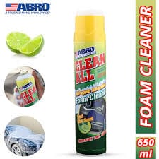 Abro Clean All 650ml Foam Cleaner, Deep Cleaning, Foaming Action Lifts Out Dirt and Removes Stains from Upholstery, Vinyl, and Carpeting, Fresh Lime Scent, Includes Brush Cap - FC-650 (MABRO012) MASMEGA