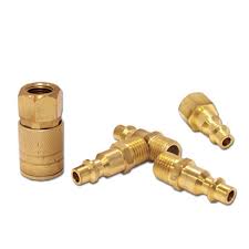 Toolcraft Solid Brass 1/4" Quick Coupler and Connector Set of 5 Pieces. Ideal for Pneumatic Tools, Spray Guns, Air Tools and Many More - TC2005 ebuystt