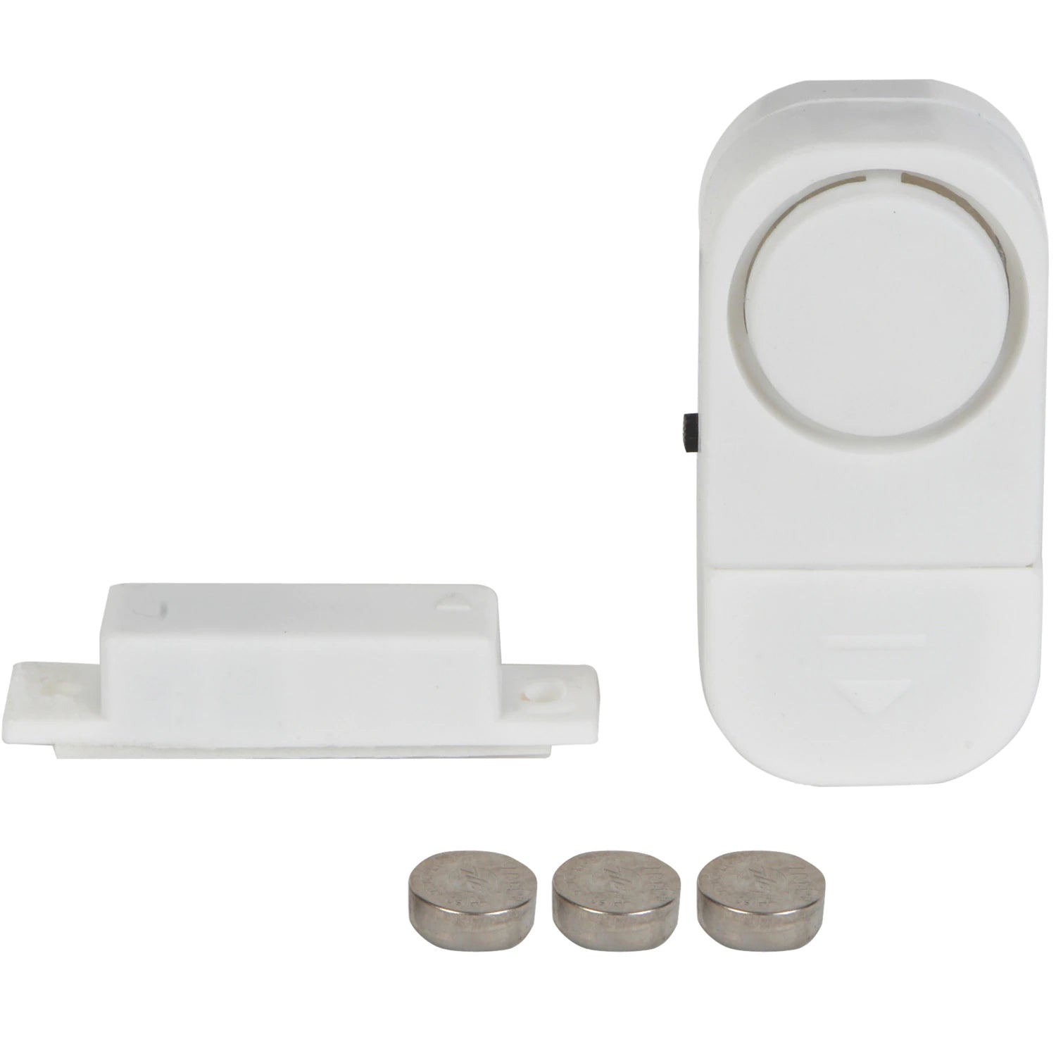 Battery-Powered Door/Window Alarm Add an audible alarm to any window or door in your house. These simple battery powered alarms will alert anyone within earshot that the doors or windows equipped with these alarms have been opened-BPDWA Hannah's Variety Store