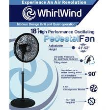 Whirlwind 18" High Performance Pedestal Fan - ww20012415 MEGA