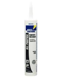 WHITE LIGHTNING PAINTER'S PREFERRED ACRYLIC LATEX CAULK, WHITE, 10 FL OZ - W13000010 MEGA