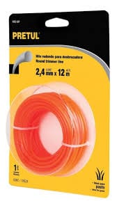 Pretul Round 2.4mm x 12m ORANGE Residential Use Trimmer Line, Ideal for Grass, Lawn and Garden - 20024