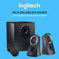 Logitech Z313 Speaker System 2.1 with Subwoofer 25 W Black This 2.1 speaker system offers balanced acoustics and boosted bass in a compact subwoofer.-Z313 Hannah's Variety Store