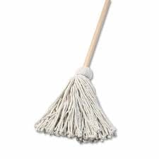 Large Cotton Deck Mop This Large Cotton Deck Mop with Wood Handle is handmade and is the perfect versatile wet mop for both indoor and outdoor cleaning jobs. Its sturdy handle  and is wire wound with a cotton mop head for optimal absorption-LCDM45