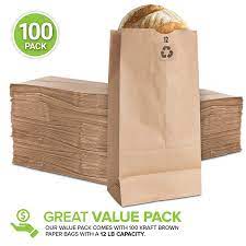 Brown Paper Lunch Bags, Paper Grocery Bags, Durable Kraft Paper Bags 10lb 100 Pack-  These multipurpose bags can hold canned foods, sandwiches and just about anything - 43100001004 Pie's Variety Store